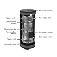 Réservoir d'eau tampon à pompe à chaleur électrique en acier inoxydable à température constante, 100L-500L, pour usage domestique, à économie d'énergie