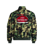 Veste bomber noire pour homme, fermeture éclair, imprimé camouflage, patch brodé, veste streetwear à manches longues, automne-hiver