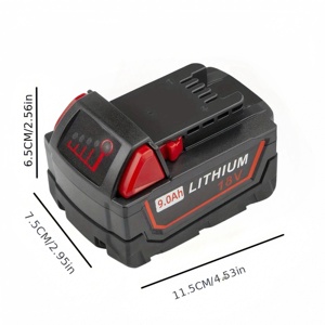 Pin thay thế 2 gói cho milwaukee cho pin công cụ điện <span class=keywords><strong>M18</strong></span> Gói <span class=keywords><strong>Lithium</strong></span> <span class=keywords><strong>ion</strong></span> 18V 9Ah cho 48-11-1860 48-11-1850 48-11-18 - Product Image 6