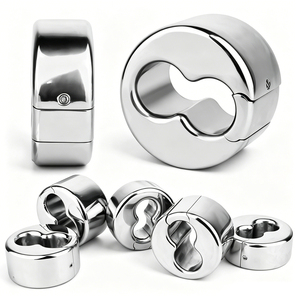 Anelli di Bloccaggio in Metallo LEZEE, Anello per <span class=keywords><strong>Testicoli</strong></span> con Peso, Anello per Ritardare l'Eiaculazione, Esercitatore per il Pene, BDSM - Product Image 1