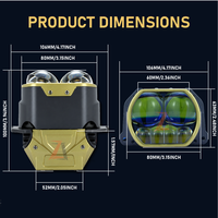 Projecteur Bi-LED carré étanche IP67 12V 200W 82000Lm pour kit de phare de moto, ATV, UTV, tout-terrain