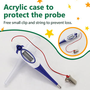 Цифровой термометр для животных с мягким зондом, синий цифровой ветеринарный термометр для собак и кошек - Product Image 3