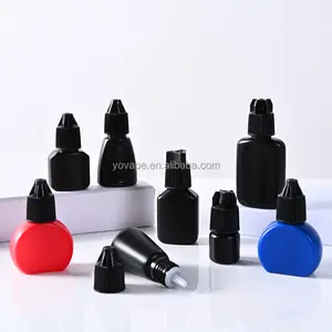 独特的化妆品包装化妆分配器3毫升5毫升8毫升10毫升18毫升不透明黑色HDPE点胶嫁接睫毛胶塑料瓶