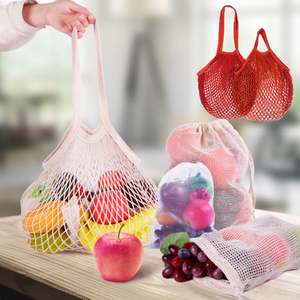 Bolsa de Compras Ecológica al por Mayor con Etiqueta Personalizada, Bolsa de Malla de Algodón, Bolsa de Red de Algodón Reciclado para Comestibles - Product Image 2