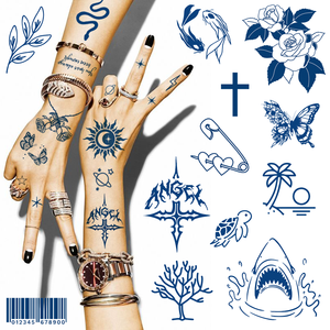 Tatuaggi temporanei all'ingrosso a base vegetale, a lunga durata (2 settimane), per braccio e gamba, con succo di erbe, seminaturali, effetto Jagua - Product Image 1