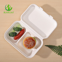 SUMKOKA BPI Vente en gros Boîte à lunch biodégradable écologique à emporter sans PFAS