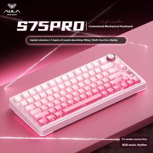 AULA S75Pro Tri-Mode RGB Mecánico 4000mAH PBT <span class=keywords><strong>Teclado</strong></span> para juegos Hot Plug E-sports con interruptor de perilla personalizado <span class=keywords><strong>Teclado</strong></span> para juegos - Product Image 2