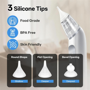 Aspirador Nasal <span class=keywords><strong>El</strong></span>éctrico Recargable para Bebés, Limpiador de Nariz para Bebés, Removedor de Mocos <span class=keywords><strong>con</strong></span> Puntas de Silicona, Carga USB - Product Image 3