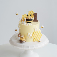 Décoration de gâteau abeille, décorations de gâteau nid d'abeille, thème abeille, pour baby shower, fête d'anniversaire, fournitures de décoration