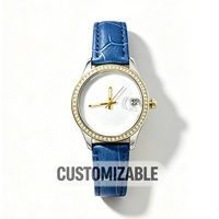 Personalized Photo Printed Ladies Watch Blank Dial Cyclops Date Window Bamboo Grain Band for European Boutique Gift