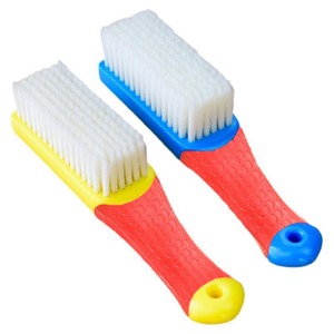 แปรงขัดรองเท้านาโน ขนแปรงนุ่ม แปรงทำความสะอาดไนลอนสำหรับรองเท้า ซักผ้าอเนกประสงค์ ด้ามจับสีน้ำเงินแดง - Product Image 4