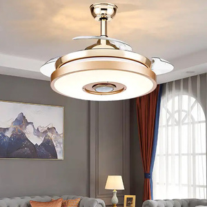 Loa <span class=keywords><strong>Bluetooth</strong></span> Quạt Trần Đèn Chùm Ánh Sáng Điều Khiển Từ Xa 3 Đèn Mức Độ Có Thể Thu Vào Đèn Chùm <span class=keywords><strong>Fan</strong></span> Hâm Mộ Với 7 Đầy Màu Sắc Thay Đổi Độ Sáng - Product Image 1