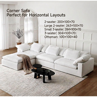 Maßgefertigtes Luxus-Ecksofa-Set in Weiß für Wohnzimmermöbel Moderner Europäischer Stil Komprimierter Schwamm Modulares Sofa zum Verkauf