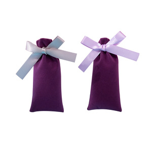<b>Drawstring</b> Velvet Pouch 6x13cm Rectangular Jewelry Storage Bag With Ribbon For Gifts And Cosmetics - Product Image 5