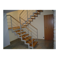 Escalier en zigzag moderne en acier, escalier à poutre en Z, escalier en bois, escalier en métal