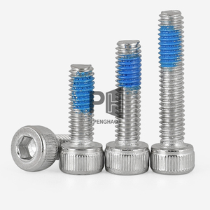 Tornillos de cabeza hexagonal de acero inoxidable 304 DIN912 M3 M4 M5 M6 M8 con parche de nailon <span class=keywords><strong>azul</strong></span> Nylock DIN933 sujetadores - Product Image 1