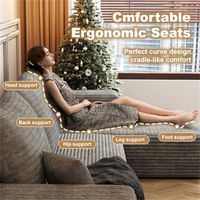 Canapés modulaires Loveliving pour salon, canapé modulaire combiné avec canapés en forme de L, canapé rembourré sans ossature, siège profond, chaise longue