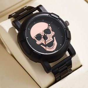นาฬิกาควอตซ์แฟชั่นผู้ชายขายส่ง สายสแตนเลสสีดำ - Product Image 5