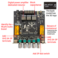 Module amplificateur Bluetooth WUZHI AUDIO HT21-3G de troisième génération 2.1 canaux TDA7498E avec subwoofer 160Wx2+220W