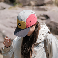 Casquettes de sport et de baseball OEM imperméables en maille, légères, à 5 panneaux, imprimées, pour la course, vente en gros, avec logo brodé personnalisé
