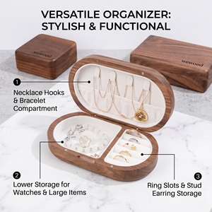 Engraved Personalized Wooden Jewelry <b>Box</b>, <b>Bridesmaid</b> Proposal Gift, Bridal Party Favor, Travel Jewelry Case for Wedding Gifts - Product Image 4