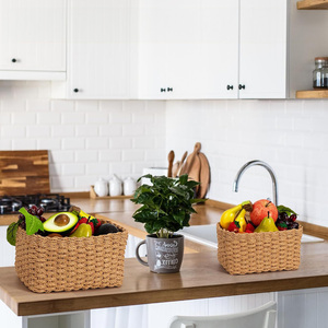 Set of 4 Stackable Vintage Willow <strong>Basket</strong> <strong>Storage</strong> Woven Wood Rattan <strong>Wicker</strong> Changing <strong>Unit</strong> Tray for Picnic Organiser - Product Image 4