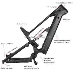 Dernière version du vélo de montagne Dengfu E82, cadre en fibre de <span class=keywords><strong>carbone</strong></span>, cadre M560 Bafang avec écran DPC030 - Product Image 1