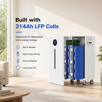 Batterie LiFePO4 51,2 V 314 Ah 16 kWh, système de stockage d'énergie domestique sur pied (ESS) avec décharge 200 A pour l'énergie solaire