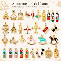 Breloques mignonnes en forme de cheval à bascule, poupée Matryoshka, avion, montgolfière, grande roue, pour la création de bijoux (bracelets, colliers), J03