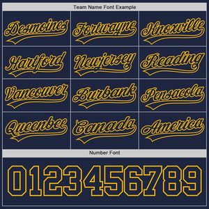 Maillot de baseball jaune marine personnalisé avec nom et numéro brodés, chemise de sport respirante unisexe pour adulte - Product Image 4