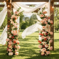 Décorations de mariage de luxe, fleurs et arômes floraux pour arche, arrangements floraux d'automne, fleurs au toucher réel, décorations personnalisées pour événements et fêtes