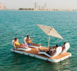 Plataforma Inflable de 20 cm de Grosor, Muelle <span class=keywords><strong>Flotante</strong></span> para Yates, Plataforma <span class=keywords><strong>Flotante</strong></span>, Alfombra de Natación para Entretenimiento Acuático - Product Image 1