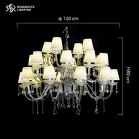 Lustres en cristal de verre classiques modernes de luxe pour salle de banquet, scène de mariage, luminaire suspendu pour décoration de mariage