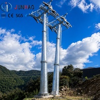 Poteau utilitaire en acier galvanisé à chaud, poteau électrique, poteau de distribution pour ligne aérienne, projet de réseau haute tension