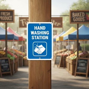 Panneau de signalisation pour station de lavage des mains, panneau d'<span class=keywords><strong>avis</strong></span> en aluminium pour cuisine et lieu de travail, panneau de sécurité mural imperméable et durable - Product Image 4