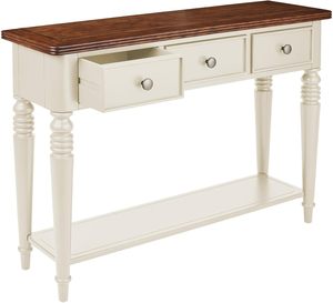 Consolle color crema con 3 cassetti e ripiano in <span class=keywords><strong>legno</strong></span> con piano in rovere laccato per ville - Product Image 4