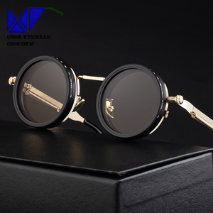 Lunettes de soleil rondes en métal sur mesure OEM, taille 52-21-156, UV400 polarisées, anti-radiation, monture complète, pour adultes unisexes, fabricant professionnel - Product Image 2
