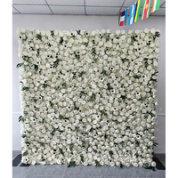 Toile de fond murale de fleurs de mariage personnalisée 8 pieds X 8 pieds souffle de bébé feuilles d'eucalyptus pivoine rose blanche décoration murale de fleurs artificielles