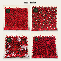 Großhandel Realistische Handgefertigte Künstliche Blumenwand Seiden-Rote-Rosen-Paneel für Kommerzielle Anlässe, Abschlussfeiern & Weihnachtsfeste