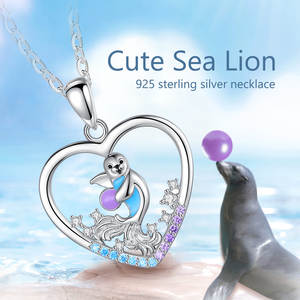 Merryshine 925 plata esterlina <span class=keywords><strong>mar</strong></span> Animal joyería moda esmalte Playa <span class=keywords><strong>Mar</strong></span> León lindo Animal colgante joyería para mujer - Product Image 6