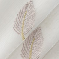 Voilage Moderne Translucide à Motif Feuille, à Passe-Tringle, Perforé, pour l'Intimité, pour Fenêtre, Idéal pour Salon d'Été