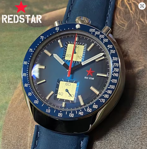 <strong>Red</strong> Star <strong>Bull</strong> Head Retro 1963 Chronograph Movement 42mm Watch for Men Mechanical ST1901 Movement Wristwatch - Product Image 5
