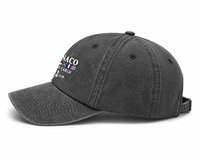 Casquette de baseball unisexe tendance rétro sportive avec broderie main drapeau et lettres, motif léopard, effet délavé et vieilli, en tissu doux, vente en gros