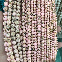 Perles en pierre naturelle en gros, perles rondes en coquillages et turquoises colorées, en vrac avec fil pour la fabrication de bijoux, la broderie et la création de bracelets