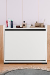 ตู้เก็บของในห้องน้ำแบบ 2 ช่องพร้อมตะกร้าผ้า - Product Image 4