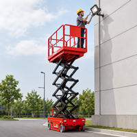 Mini-élévateur à ciseaux électrique autopropulsé super compact de 6 m et 1200 kg, conforme aux normes pour les levages en extérieur