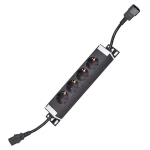 Germany 4 Ways Rack Mount Switch Power Distribution Unit PDU Socket for Computer Room