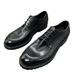 Zapatos Formales Negros Italianos Elegantes para Hombre, Zapatos de Vestir con Punta Cuadrada, Zapatos de Negocios de Talla Grande, Suministro de Fábrica, Zapatos de Boda Hechos a Mano - Product Image 5