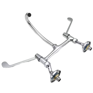 <span class=keywords><strong>Robinet</strong></span> de lavabo à <span class=keywords><strong>coude</strong></span> pour hôpital, à montage sur pont, 8 pouces, avec deux poignées, finition chromée, installation à 2 trous, construction en laiton - Product Image 3