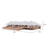Tente de Glamping de Luxe Spacieuse de 500 m² – Maison Préfabriquée pour Événements, Réunions, Expositions – Prête à l'emploi en Resort, Étanche et Confortable